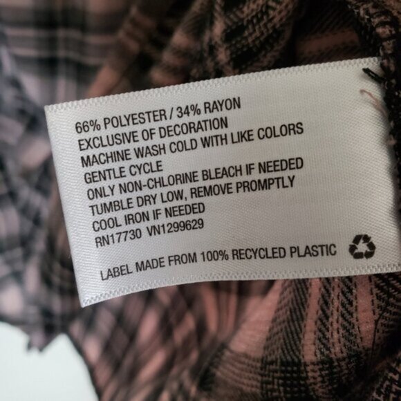 Knox Rose Bohemian Plaid Puff Sleeve Peasant Blouse Top size M - Picture 9 of 12